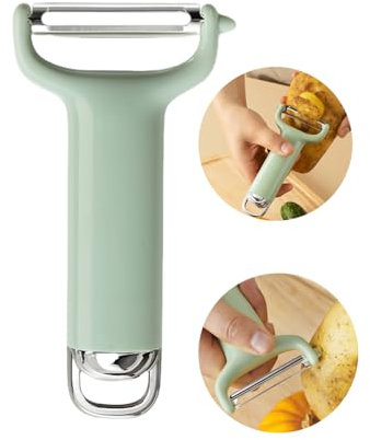 Ollimy Sparschäler- Kartoffelschäler Peeler gurkenschäler Spargelschäler Schäler - Multifunktion Gemüseschäler für schnelles Schälen von Kartoffeln, Karotten und allen Arten von Gemüse & Obst (GrüN)