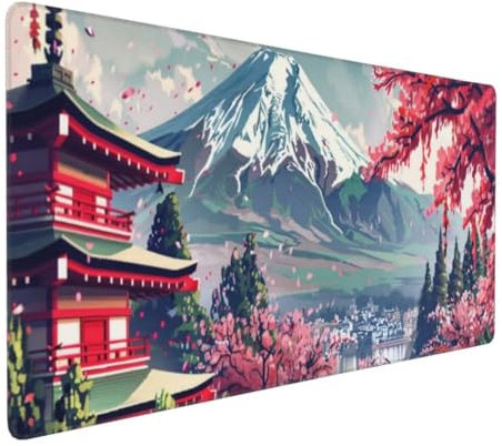 Japanisch Mauspad XXL Mauspad 800x300 mm Schreibtischunterlage, Wasserdicht Mauspad China Mousepad XXL, Gaming Mauspad Groß Verbessert Präzision und Geschwindigkeit, Gaming Zubehör Zimmer Deko -MU254