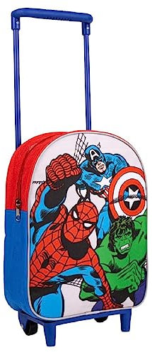 Marvel Avengers Rucksack mit Rollen, Avengers Design Schulrucksack, Captain America Hulk Spiderman Trolley Rucksack, Reiserucksack, Kindergeschenk