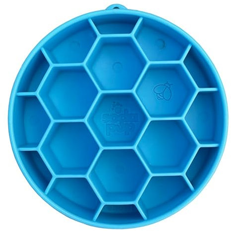 SodaPup Honeycomb Enrichment Bowl – Durable Enrichment Feeder Made in USA from Non-Toxic, Pet-Safe, Food Safe Material for Mental Stimulation, Slowing Down Eating, Healthy Digestion, & More