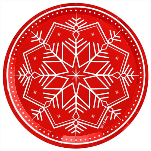 OH YEAH - Decorazione Natale Winter Rosso - Tavolo natalizio - Stoviglie natalizie - Natale - tema natalizio - Design unico (piatto dessert)