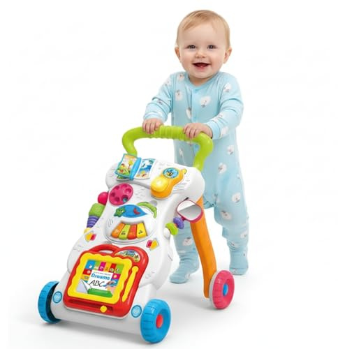 Baby Walker for Activate First Steps for Baby Walking, Pusher Walker with Sorting Shape, Light and Music Pretend Play Gift for 6 Months & 1, 2 & 3 Year Olds for Boys & Girls