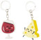 Mr. Wonderful - Lot de 2 Porte-Clés Vin et Fromage - Porte-Clés Personnalisés - Cadeaux Personnalisés, Multicolore