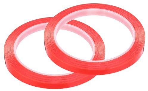 QUARKZMAN 2Pz 8mm X 10M Nastro Adesivo per Riparazione Telefono Nastro Adesivo per Riparazione Schermo Lcd Doppio Lato per Cellulare Tablet Laptop Trasparente Rosso