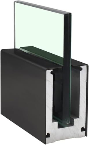 LwsCUiH Befestigungsstange aus Glas Glasklemme for Loft-Plattformen im Innenbereich, Zapfen for Schwarze Glasgeländer for Terrasse, Balkonschutz, Treppen