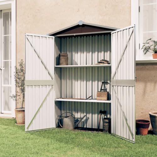 Gartenhaus braun 116x45x175cm Stahl verzinkt