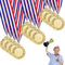 Fhioevt 12 Pezzi Medaglie Premiazioni Metallo Medaglie Bambini Medaglia Oro Winner Medaglie con Nastri Medaglie d'oro per Bambini Adulti Feste Sport Scolastico Concorsi Calcio (5 cm)