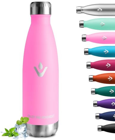 Botella Agua Termica 750ml, Botella De Agua Acero Inoxidable sin BPA, Botella Termo Reutilizable con Doble Pared, A Prueba de Fugas, Termica Botella para Niños, Escuela, Oficina, Gimnasio y Deporte