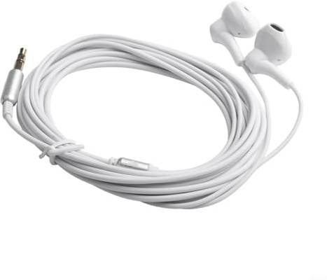 Lecreatekit Auriculares con cable de 3 metros de largo diseñados para mayor comodidad y música mejorada (blanco)
