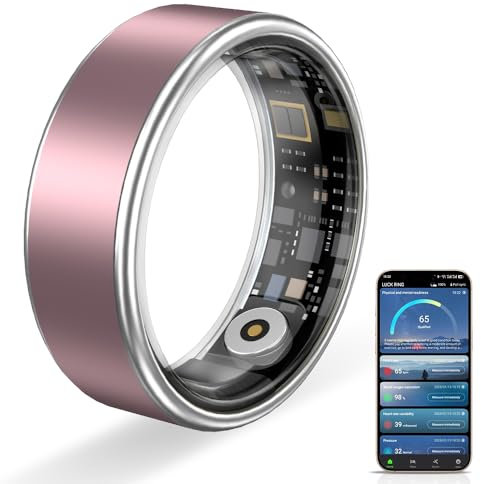 HPLSZCN Smart Ring for Women & Men - Fitness Tracker, Sleep Monitor, IP68 Waterproof Health Ring, Activity Tracker Compatible with iOS & Android (Pink, 12)