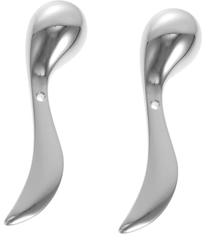 Augencreme Riegel 2 Stück aus Zinklegierung, Tragbarer Massage Stift | Kompaktes Design, für Handtasche oder Hosentasche, Silberfarben, Praktisch Unterwegs, für Frauen und Mädchen