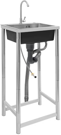 Spüle 45 * 40cm Edelstahl Küchenspüle mit Schalldämmendem Becken Modernes Einbauwaschbecken mit Antikondensationsschutz und 360° Drehbarem Wasserhahn(45 * 40 * 22)