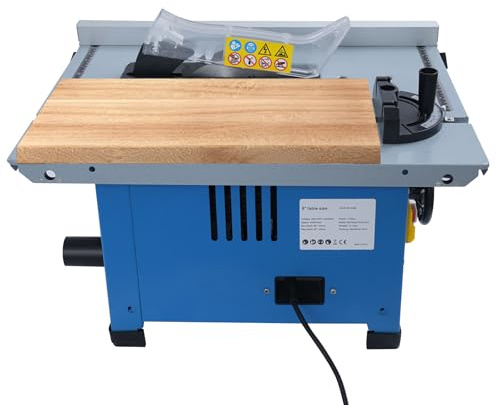 Sierra circular de mesa eléctrica, 1400 W, 220 V, con altura de corte de 36 mm, 4200 rpm, ángulo ajustable (0-45°) para carpintería, bricolaje y construcción de muebles