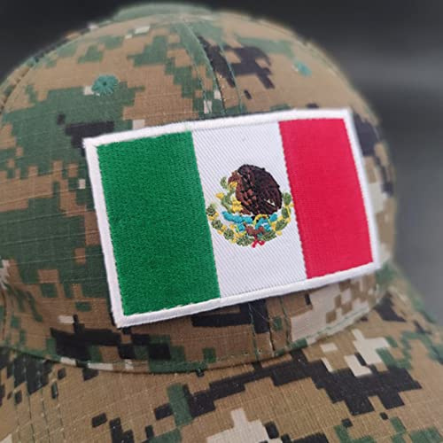 Haofy Parche Bordado de la Bandera de México, Parches Decorativos para Planchar para Mochilas, Chaquetas, Hermoso Parche Bordado de la Bandera Mexicana de 3,1 X 2 Pulgadas