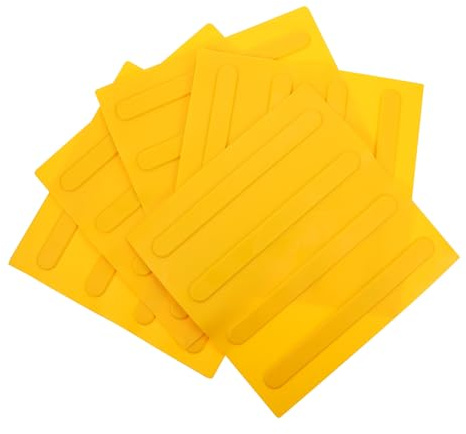 MUELODSIC Pvc Blindenhilfsmittel Straßenaufkleber 5 Stück Orange Hohlstreifenform Haftet Glatten Oberflächen für Gehweg und Straße zur Orientierung