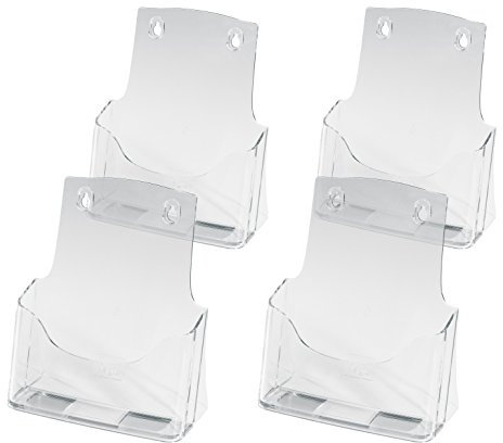 SIGEL LH112 Tisch-Prospekthalter DIN A5 aus hochwertigem Acryl, 4-er Pack - Prospektständer - Flyerhalter