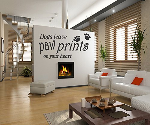 Hommay Wallpaper Mural Art Decals Leave footprints in your heart dog paw prints can be removed Wallpaper Mural Art Decals 71.1cm x33cm