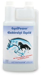 EquiPower - Elektrolyt liquid | 1 l | Flüssiges Ergänzungsfuttermittel für Pferde | Zur Ausgleich von Elektrolytverlusten | Zur Unterstützung der Leistungsfähigkeit | ADMR-konform