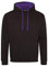 Just Hoods - Unisex Varsity Hoodie/Jet Black/Purple, XXL