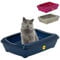 CAT CENTRE Jumbo Cat Litter Tray In Blue, Removable Rim With Shiny Plastic Finish - No Spilling Toilet