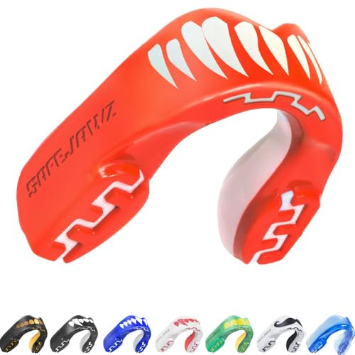 SAFEJAWZ Sport Zahnschutz Erwachsene und Kinder Sport Mundschutz Für alle Vollkontakt-Sportarten einschließlich Rugby, MMA, Kampfsport, Kickboxen, Judo, Hockey & Boxe (Viper, Erwachsene (12+ Jahre))