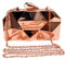 Reberomantic Sac à main en métal pour femme Motif treillis Chaîne géométrique Pochette de soirée, rose gold, Taille unique