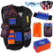 OFUN 56pcs Taktische Weste Jacke Set für Kinder, Tactical Vest Kit & 50 Darts & 1 Gesichtsschutz & 1 Schutzbrillen & 1 Armband & 1 Dartbeutel & Bullets Clip Magazin für N-Strike Elite Serie