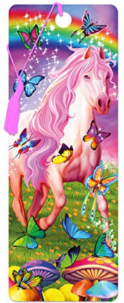 3D LiveLife Lesezeichen - Rosa Pony Dazzle von Deluxebase. Ein Pferde-Lesezeichen mit linsenförmigen 3D-Kunstwerken, lizenziert von dem bekannten Künstler Michael Searle