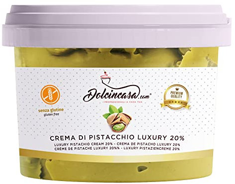 Dolcincasa-Crema al Pistacchio Luxury 20% di Pistacchi – 500gr Ottima Crema Spalmabile Senza Glutine