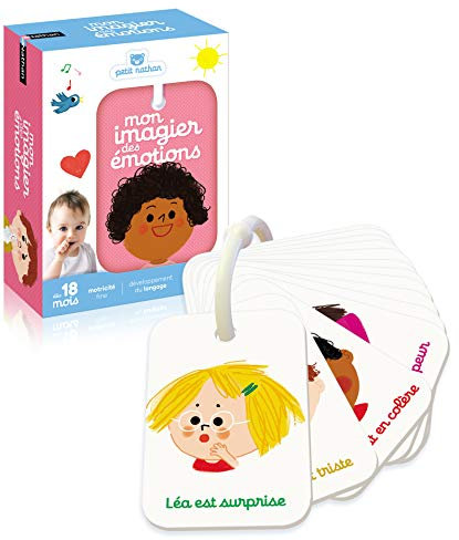 NATHAN - Mein Imagier der Emotionen – Erkennt die Emotionen – Lernspiel – Entwicklung der Sprache – einfach zu greifen – für Babys ab 18 Monaten