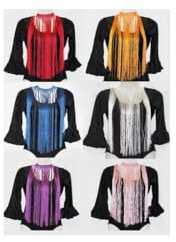 DISBACANAL Collar andaluza fleco largo - Blanco