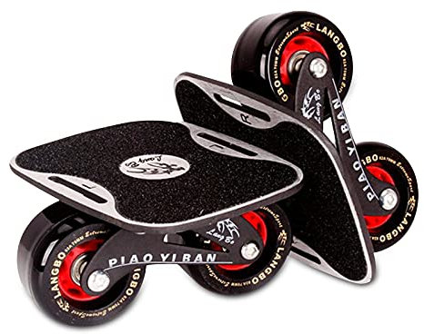 LIONCIANO Drift Board Erwachsene Split Skateboard Freeline Skates Kinder Anfänger Tragbares Roller Skateboard mit ABEC 7 Kugellagern und 70 mm PU-Rädern (Schmirgelbrett-Oberfläche, schwarzes Rad)