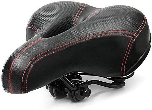 Sella per bicicletta Comfort Dual Spring progettato con memory foam traspirante morbido cuscino per bicicletta (rosso)
