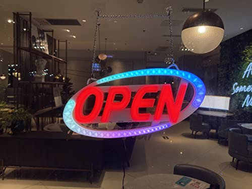 iKefe LED Neon Open Sign with Remote and Timer for Business,Advertisement Board High Visibility Electric Display Sign,Eight Modes Flashing&Steady Light for Walls,Window,Shop,Bar,Hotel
