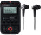 Roland R-07 High-Resolution Portable Audio Recorder, Ultra-Portable Recorder with Wireless Listening And Remote Control, Black & CS-10EM Binaural Earphones And Mic, Black, Two Functions In One