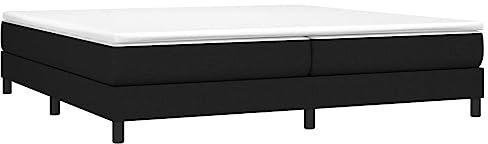 vidaXL Cadre à sommier tapissier en Tissu Noir 200 x 200 cm, lit, Meuble de Couchage, sommier tapissier, Cadre de lit, lit Double, sommier tapissier, Lits, berceaux