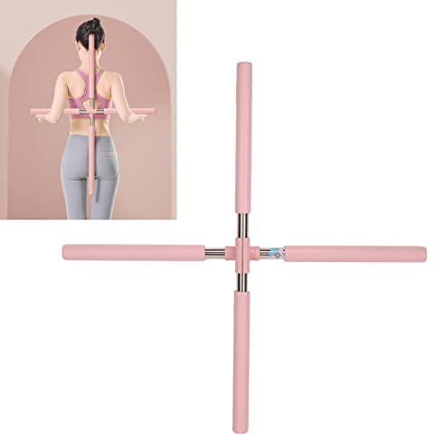 Luqeeg Haltungskorrektor für Erwachsene und Kinder, 2st Abnehmbar Haltungstrainingsstöcke Yoga-Stretching-Stick, Nackenbuckel-korrektur Rückenstütze, Verbessert Slouch, Verhindert Buckel(rosa)