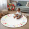 Offizon Runder, weicher und Flauschiger Teppich, 100 x 100 cm, Alphabet, Glatte Innendekoration, pelzige Teppiche für Wohnzimmer, Kinderzimmer (Alphabet, 100 x 100 cm)