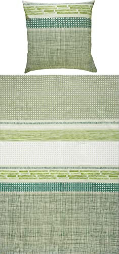 Erwin Müller Bettwäsche Seersucker grün Größe 1x 135x200 cm + 1x 80x80 cm