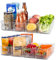 Albert Austin Fridge Organisers Set of 8 Clear Storage Containers For Kitchen Cupboard Drawer Pantry BPA Free Stackable Fridge Storage Organiser With Handles Multi Use Transparent Storage Boxes