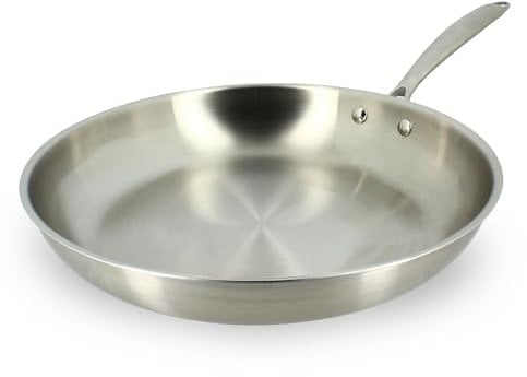 MENASTYL - Poêle Triply 32cm en inox - Fabriquée en France - Compatible tous feux dont induction - 6020488