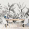 Papier peint intissé panoramique noir et blanc plantes tropicales très haute qualité personnalisable avec des tailles allant de 1m² jusqu'a 12m² dans personnaliser maintenant