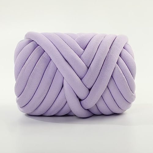 Bulky,Gomitolo di lana Roving, Supre Large per lavorare a maglia a mano, in velluto, 500 g, lunghezza circa 25 m, lana grezza islandese, morbido filato di lana per fai da te, letto e divano (viola)