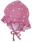 Sterntaler Bademütze Blumen mit Nackenschutz und Bindeband - Mädchen Schwimmmütze mit UV -Schutz 50+ - UV Bademütze Baby aus Bademodenstoff - Schirmmütze für Badespaß an sonnigen Tagen - purpur, 49