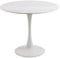 AC Design Furniture Marta - Mesa de Comedor Redonda para 4 Personas, Color Blanco, Placa de cerámica Resistente al Calor y a los arañazos, Base de Trompeta, diámetro de 90 x 75 cm
