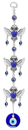Peili Türkischer blauer böser Blick Hamsa Hand Auto Wandbehang Dekoration Ornament (Eule)