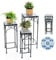COSTWAY Blumenständer Mosaik 3er Set, Blumenhocker Garten Quadratisch, Blumentreppe Metall, Gartentisch Beistelltisch Mosaiktisch, Pflanzenständer Pflanzenhocker, Terrasse Balkon, Blau, 28/23/18cm