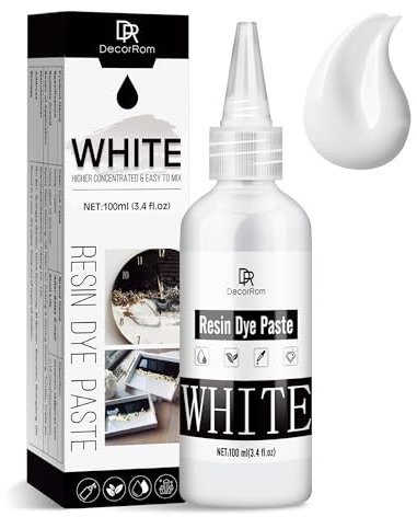 Pasta Colorante Resina Epoxi Blanco - 100ml Pasta Pigmento Resina Epoxi Blanco Concentrado para Colorear Resina, Olas Oceánicas, Células - Epoxy Resin Pigment Paste para Pintura, Posavasos,Arte Resina
