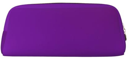 AkosOL Astuccio in PVC viola scuro tinta unita, piccolo e semplice, grande capacità, può ospitare 30 penne, fodera imbottita per fornire una protezione sicura per gli oggetti