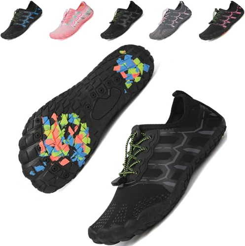 ziitop Water Shoes for Men Women Quick Dry Barefoot Rubber Sole | Breathable stretch upper drainage holes honeycomb insole textured rubber sole reinforced toe for kayaking and sailing